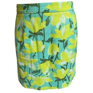 J Crew Yellow Floral Skirt